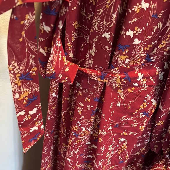 Elegant polyester Floral Long Sleeve floor length maxi Dress NWT XL - Picture 9 of 16